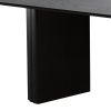 86" Black Wood Double Pedestal Base Oval Dining Table