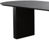 86" Black Wood Double Pedestal Base Oval Dining Table