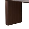 86" Walnut Wood Double Pedestal Base Oval Dining Table