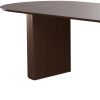 86" Walnut Wood Double Pedestal Base Oval Dining Table