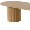 86" Natural Wood Double Pedestal Base Oval Dining Table