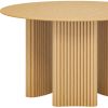 46" Natural Wood Three Leg Base Round Top Dining Table