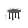 52" Black Wood Round Top Dining Table