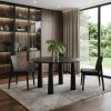 52" Black Wood Round Top Dining Table
