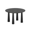 52" Black Wood Round Top Dining Table