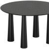 52" Black Wood Round Top Dining Table