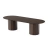 86" Walnut Solid Wood Double Pedestal Base Oval Dining Table