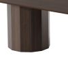 86" Walnut Solid Wood Double Pedestal Base Oval Dining Table