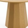 46" Oak Wood Pedestal Base Round Top Dining Table