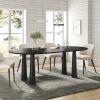 79" Black Solid Wood Oval Dining Table