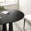 79" Black Solid Wood Oval Dining Table