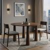 59" Walnut Wood Round Top Dining Table