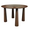 59" Walnut Wood Round Top Dining Table
