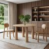 52" Natural Wood Round Top Dining Table