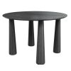 45" Black Wood Round Top Dining Table