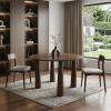 45" Walnut Wood Round Top Dining Table