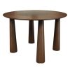45" Walnut Wood Round Top Dining Table