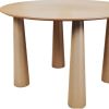 45" Natural Wood Round Top Dining Table