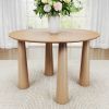 45" Natural Wood Round Top Dining Table