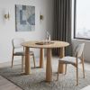 45" Natural Wood Round Top Dining Table