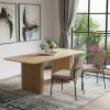 67" Natural Wood Double Pedestal Base Dining Table