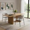 79" Natural Solid Wood Double Pedestal Base Square Dining Table