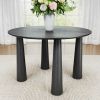67" Black Solid Wood Oval Dining Table