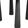 67" Black Solid Wood Oval Dining Table