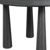 67" Black Solid Wood Oval Dining Table