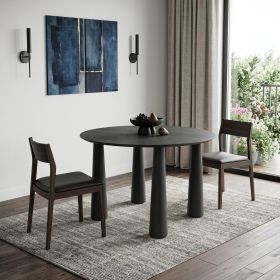 67" Black Solid Wood Oval Dining Table