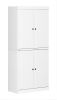 72" White Solid Wood Four Door Pantry Or Storage Closet
