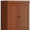 72" Brown Solid Wood Four Door Pantry Or Storage Closet