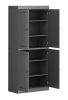 72" Gray Solid Wood Four Door Pantry Or Storage Closet