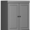 72" Gray Solid Wood Four Door Pantry Or Storage Closet