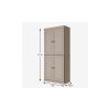 72" Beige Solid Wood Four Door Pantry Or Storage Closet