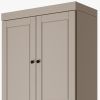 72" Beige Solid Wood Four Door Pantry Or Storage Closet