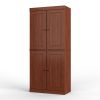 72" Coffee Solid Wood Four Door Two Drawer Pantry Or Storage Closet