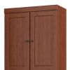 72" Coffee Solid Wood Four Door Two Drawer Pantry Or Storage Closet