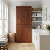 72" Coffee Solid Wood Four Door Two Drawer Pantry Or Storage Closet