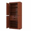 72" Coffee Solid Wood Four Door Two Drawer Pantry Or Storage Closet