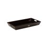 26" Black Solid Wood Handmade Serving Tray With Handles