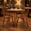 Set of Two Walnut Solid Wood Windsor Back Dining Side Chairs