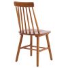Set of Two Walnut Solid Wood Windsor Back Dining Side Chairs
