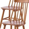 Set of Four Walnut Solid Wood Windsor Back Dining Side Chairs