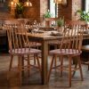 Set of Four Walnut Solid Wood Windsor Back Dining Side Chairs