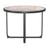 42" Black Glass And Aluminum Cross Leg Base Round Top Dining Table