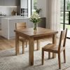 35" Oak Solid Wood Butterfly Leaf Square Extendable Dining Table