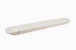30" White Solid Wood Oval Dough Bowl