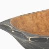 20" Black Solid Wood Dough Bowl With Handles
