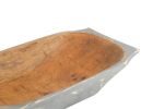 20" Gray Solid Wood Dough Bowl With Handles